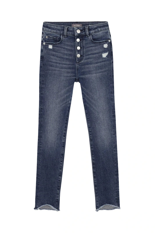 Girls Chloe Skinny High Rise - Eco Dark Distressed - Blossom & Lily