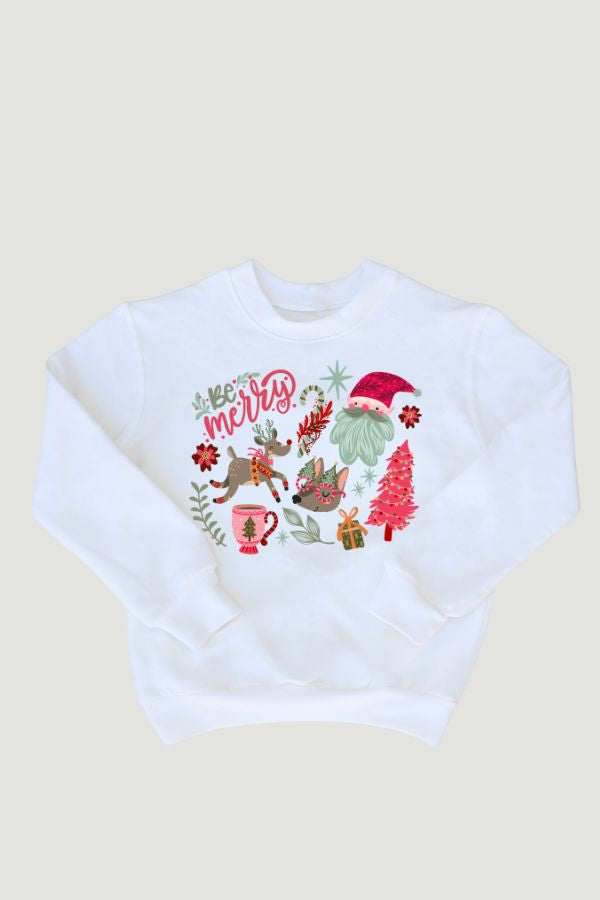 Kids Be Merry Christmas Premium Graphic Sweatshirt
