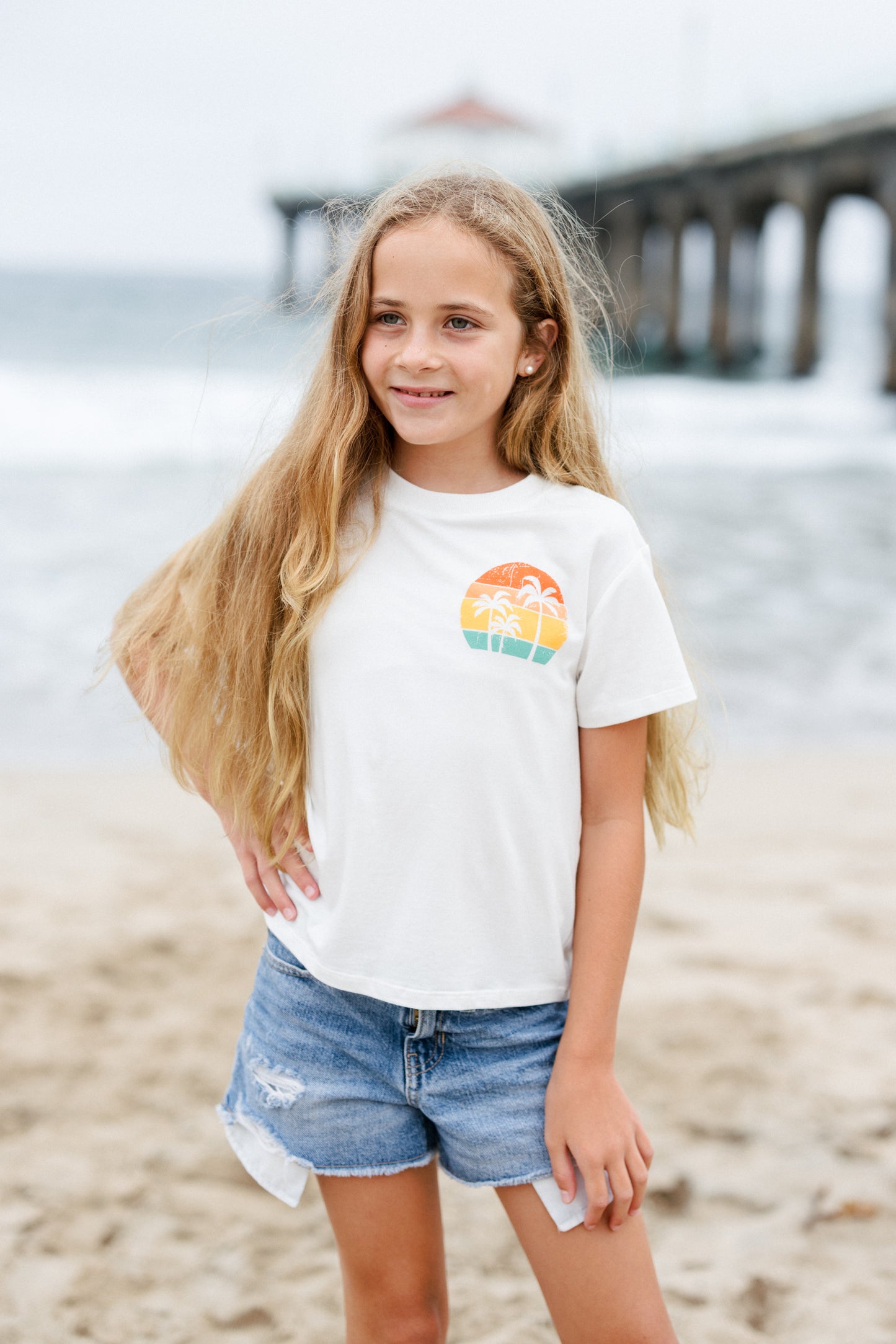 Kids Retro Palm Tree Premium Graphic Tee