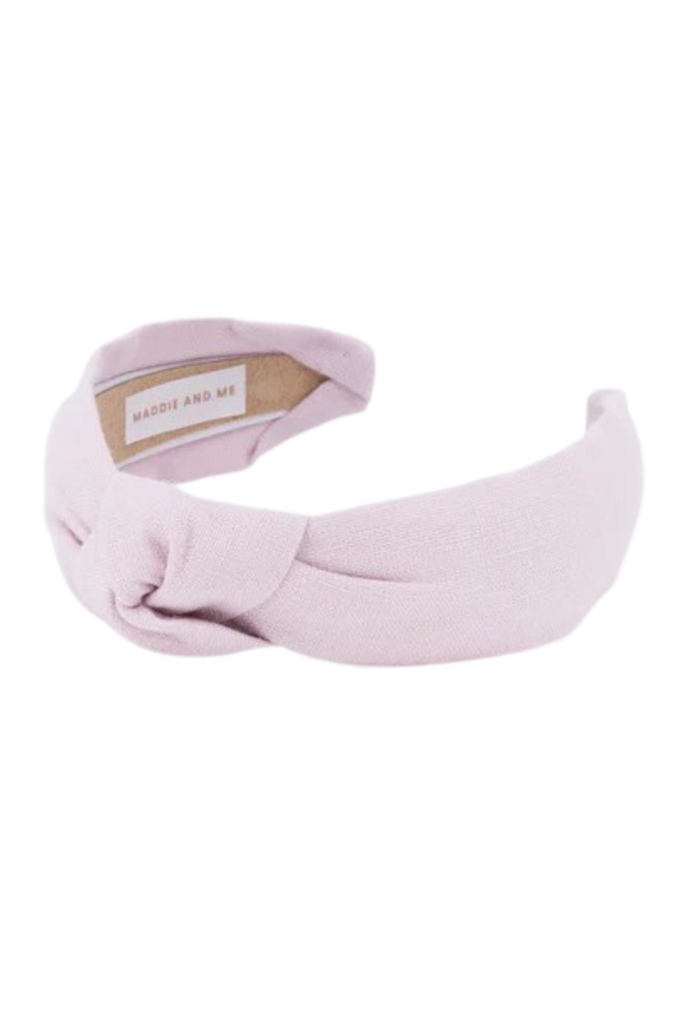 Solid Linen Knotted Headband Pink