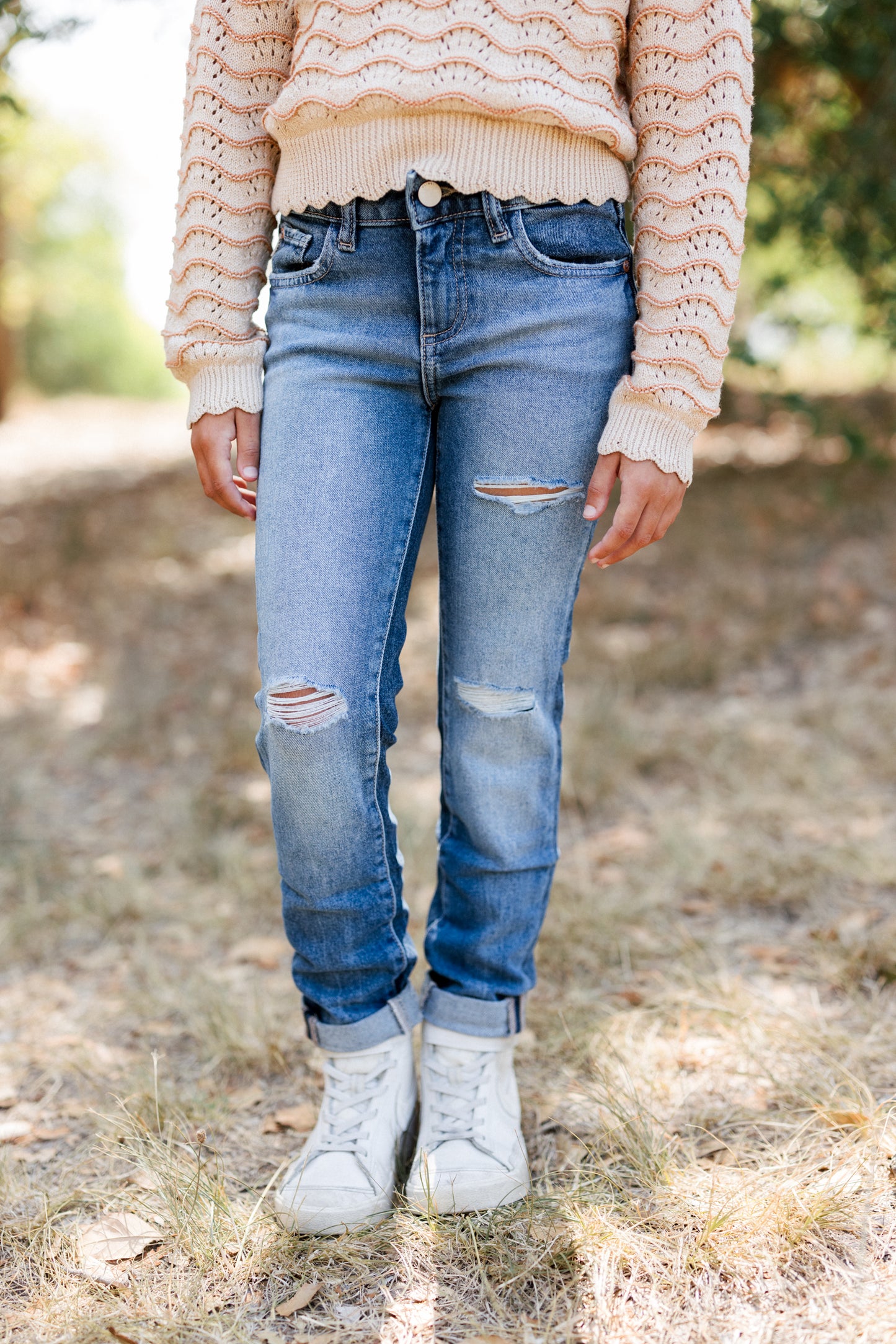 Girls Harper Boyfriend Jeans - Twilight Hour Distressed