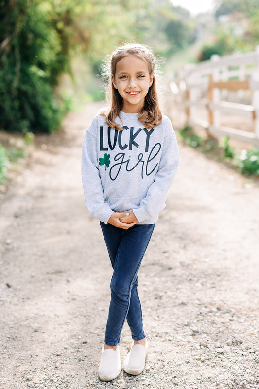 Kids Lucky Girl Sweatshirt - Blossom & Lily