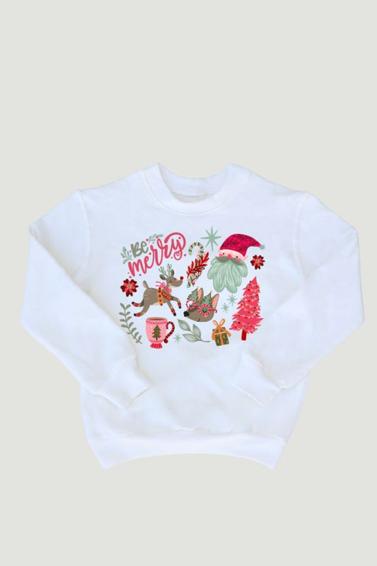 Kids Be Merry Christmas Premium Graphic Sweatshirt