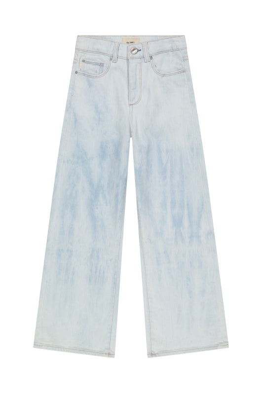 Girls Lily Wide Leg Jeans - Light Tide