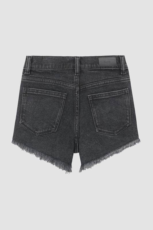 Black denim shorts