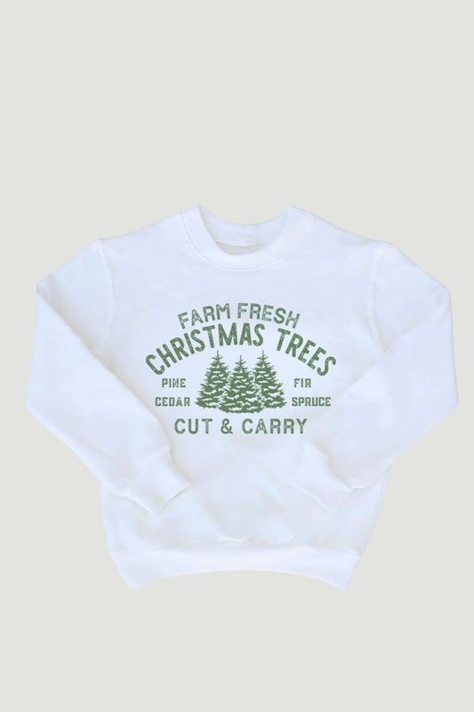 Kids Christmas Tree Farm Premium Graphic Sweatshirt