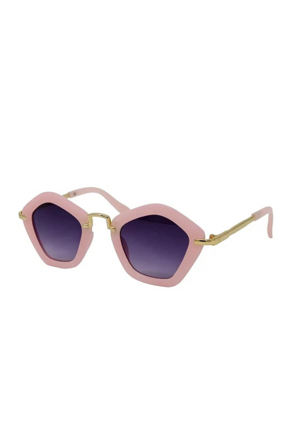 Kids Pink Polygon Sunglasses