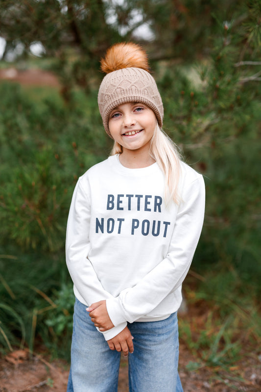Kids Christmas Better Not Pout Premium Graphic Sweatshirt