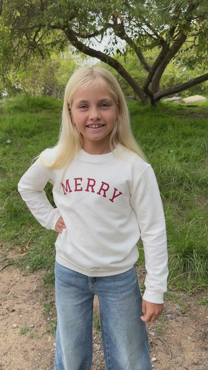Kids Merry Christmas Premium Graphic Sweatshirt