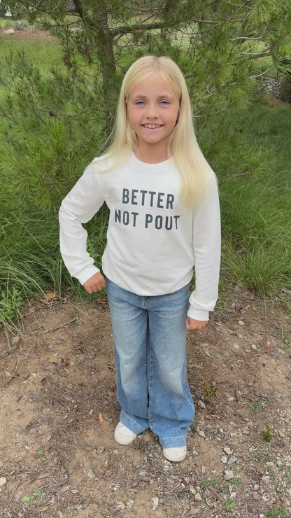 Kids Christmas Better Not Pout Premium Graphic Sweatshirt