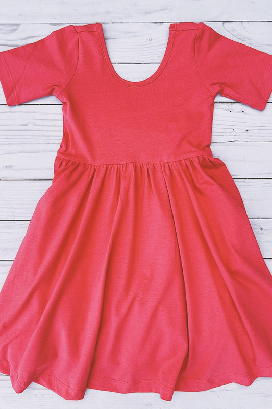 Short Sleeve Ballet Dress - Raspberry