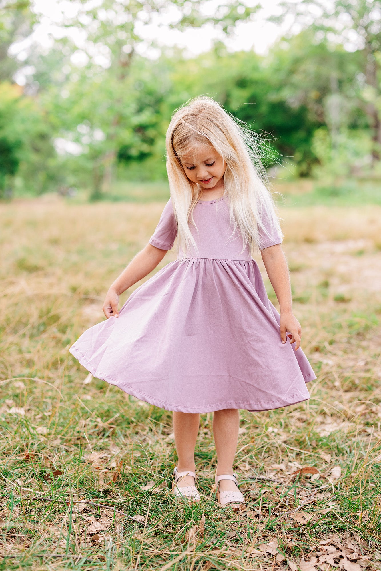 Short Sleeve Ballet Dress - Sea Fog