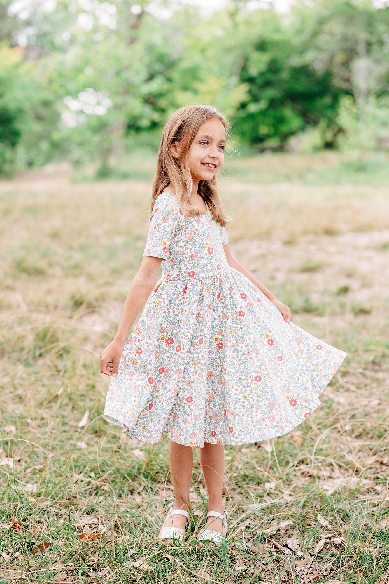 Short Sleeve Ballet Dress - Wild Floral