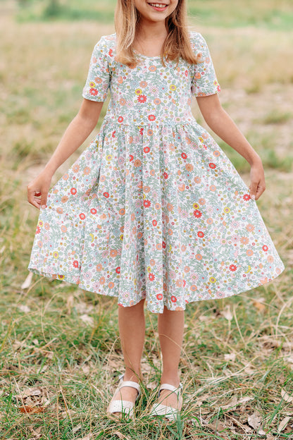 Short Sleeve Ballet Dress - Wild Floral