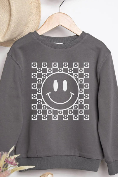 Kids Smiley Face Graphic Sweatshirt