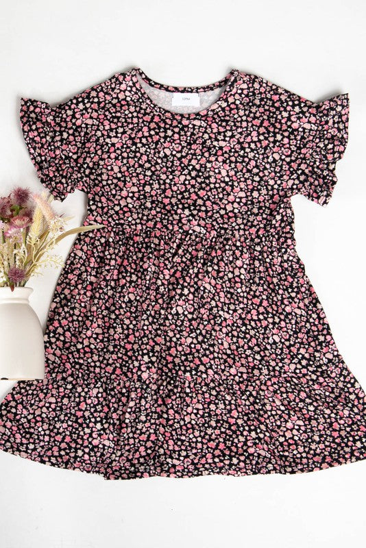 Kids Floral Tiered Dress