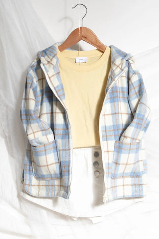 Kids Full Zip Hooded Plaid Jacket