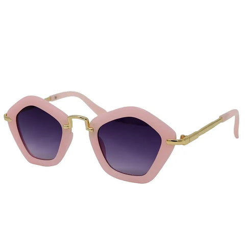 Kids Pink Polygon Sunglasses